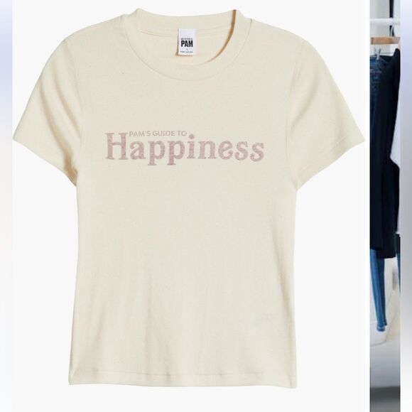 Re/Done Vintage white Classic Happy ‘s tee NWT MEDIUM - Picture 2 of 7